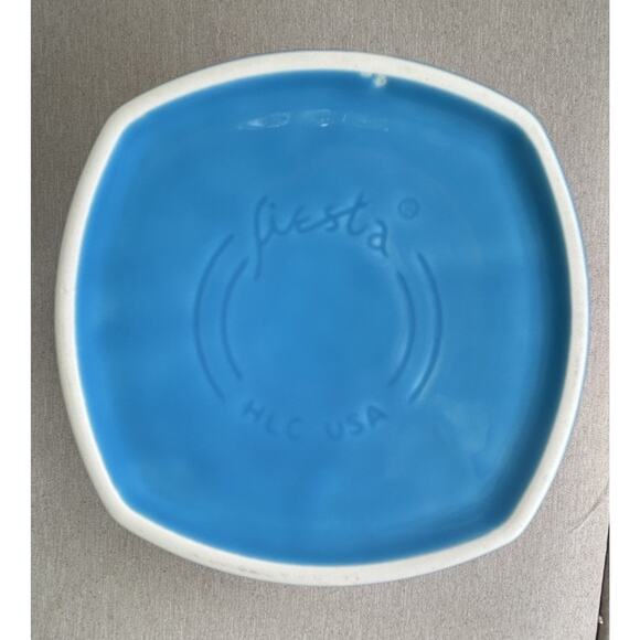 RETIRED Peacock Blue Square Ramekin Homer Laughlin - Picture 5 of 6